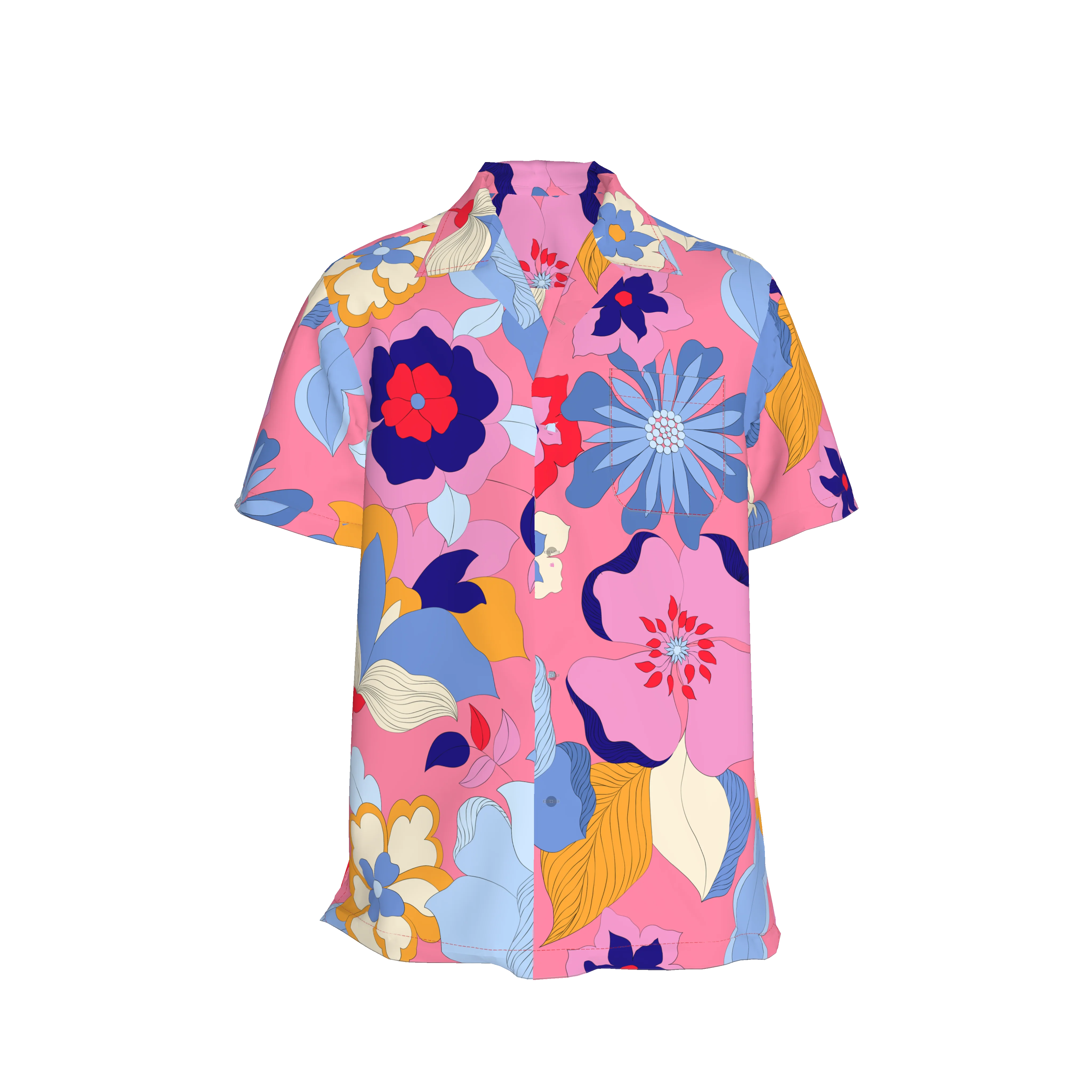 Carter Cabana Shirt | Pink Retro Floral - Atomnpay
