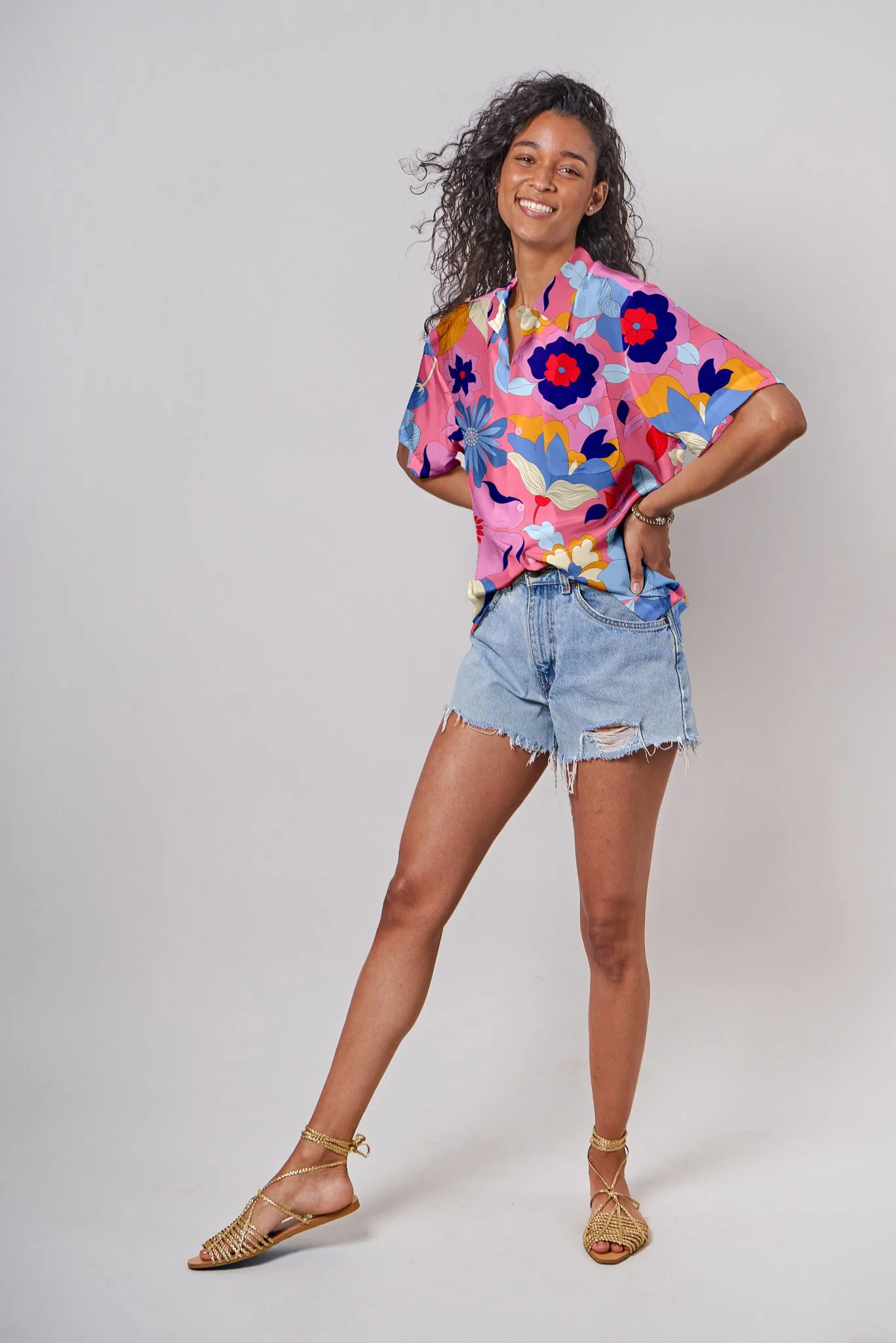 Carter Cabana Shirt | Pink Retro Floral - Atomnpay
