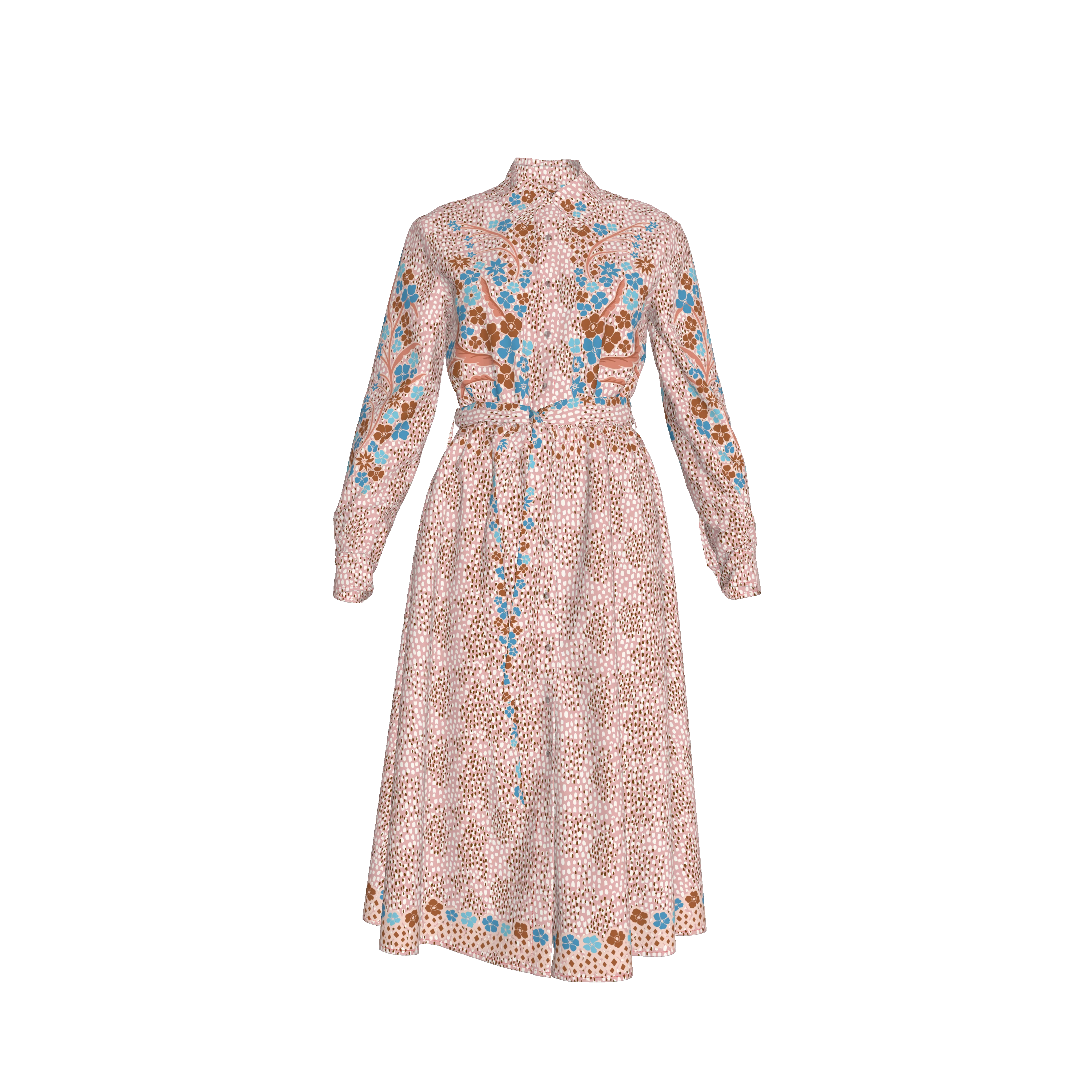 Emerson Dress in Silk | Blush Baroque Floral - Atomnpay