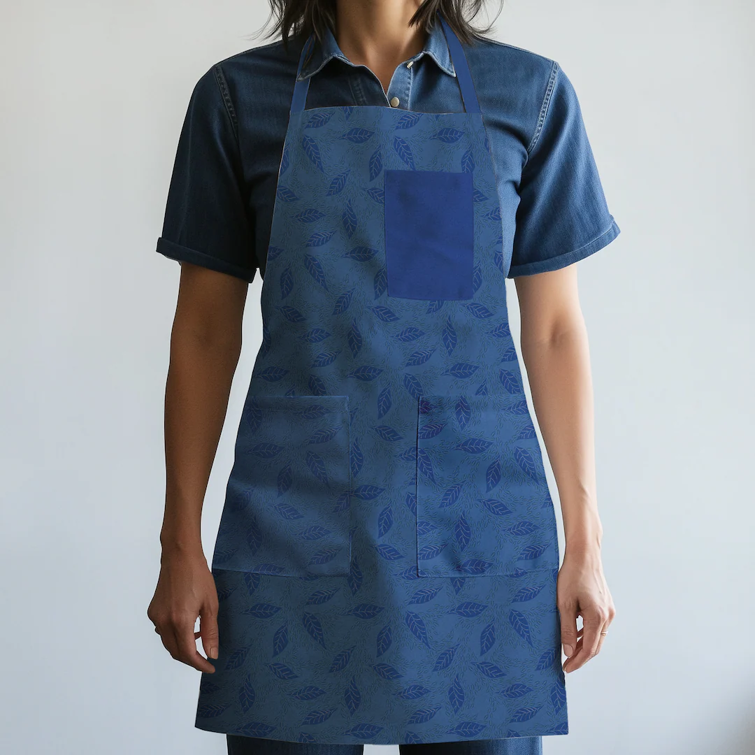 Midnight Lovely Leaves Apron - Atomnpay
