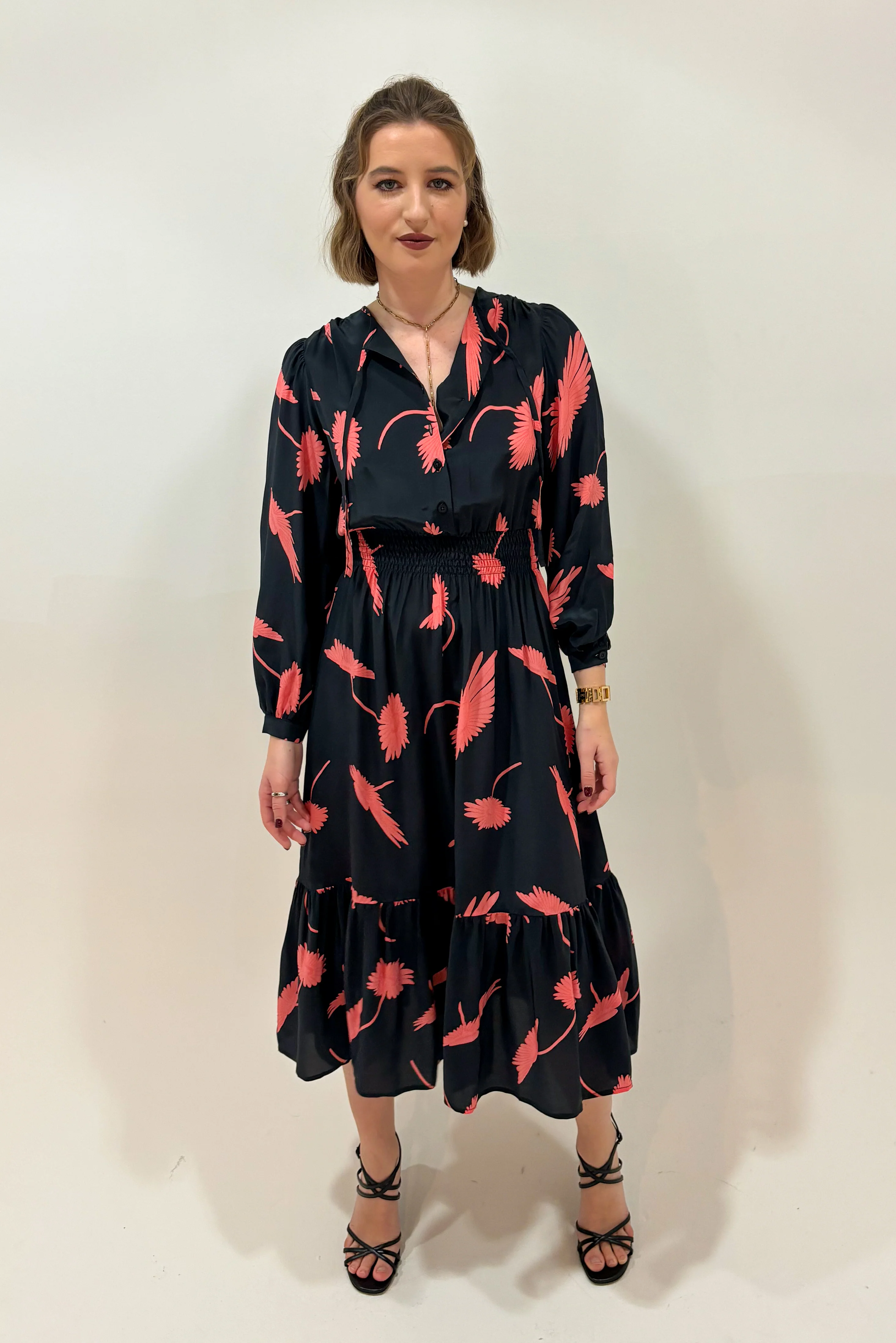 Juliette Dress | Navy and Coral Cassis - Atomnpay