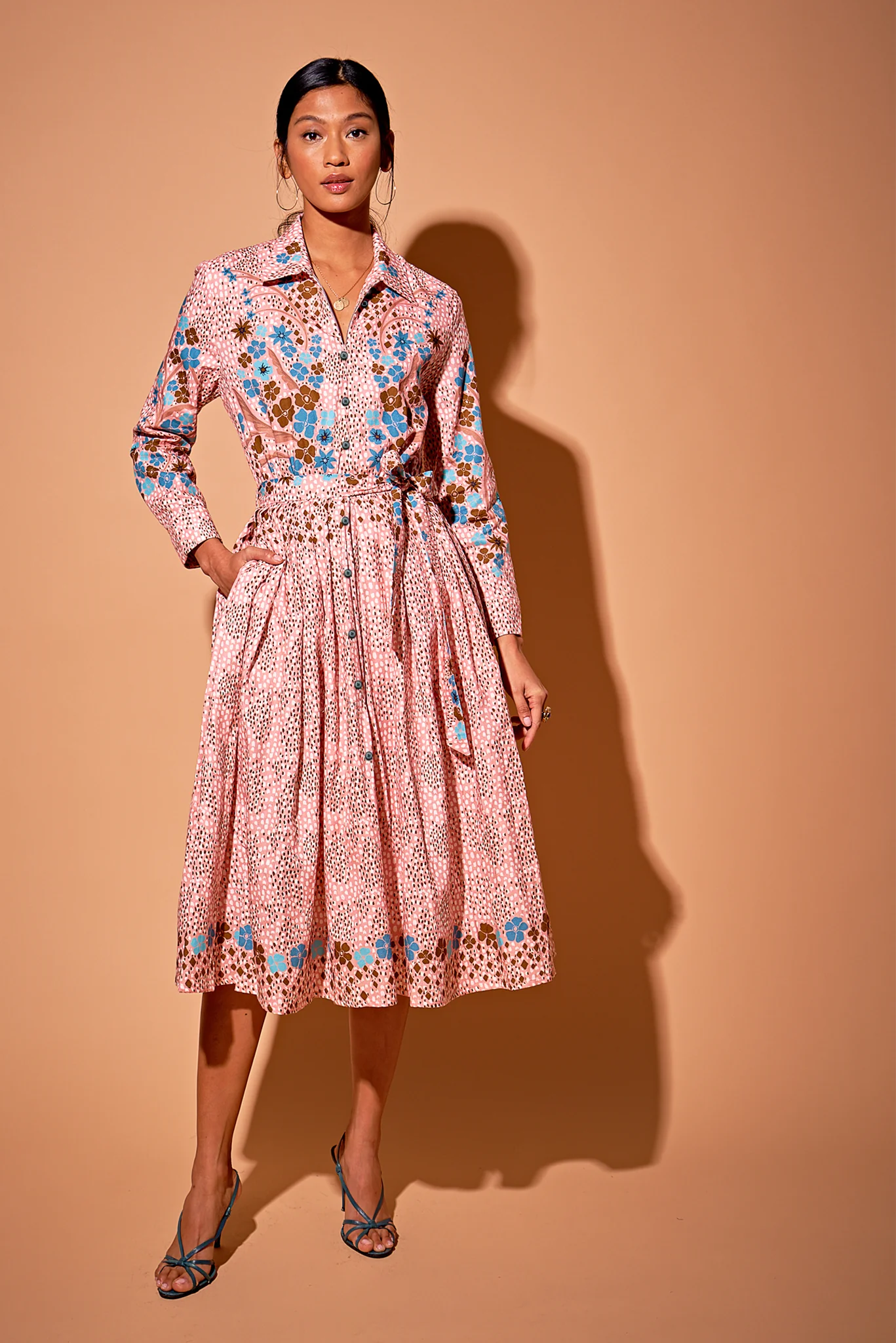 Emerson Dress in Silk | Blush Baroque Floral - Atomnpay