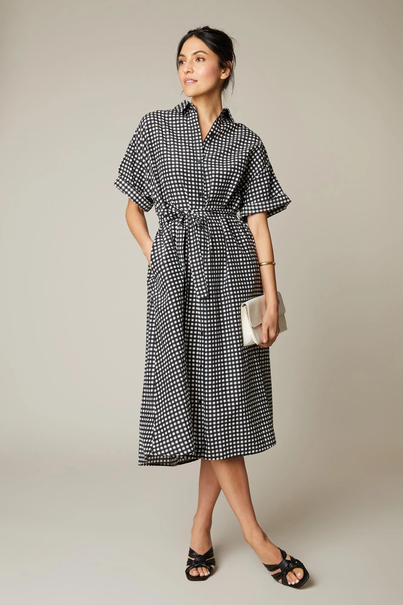 Sarah Shirtdress | Black Gingham - Atomnpay