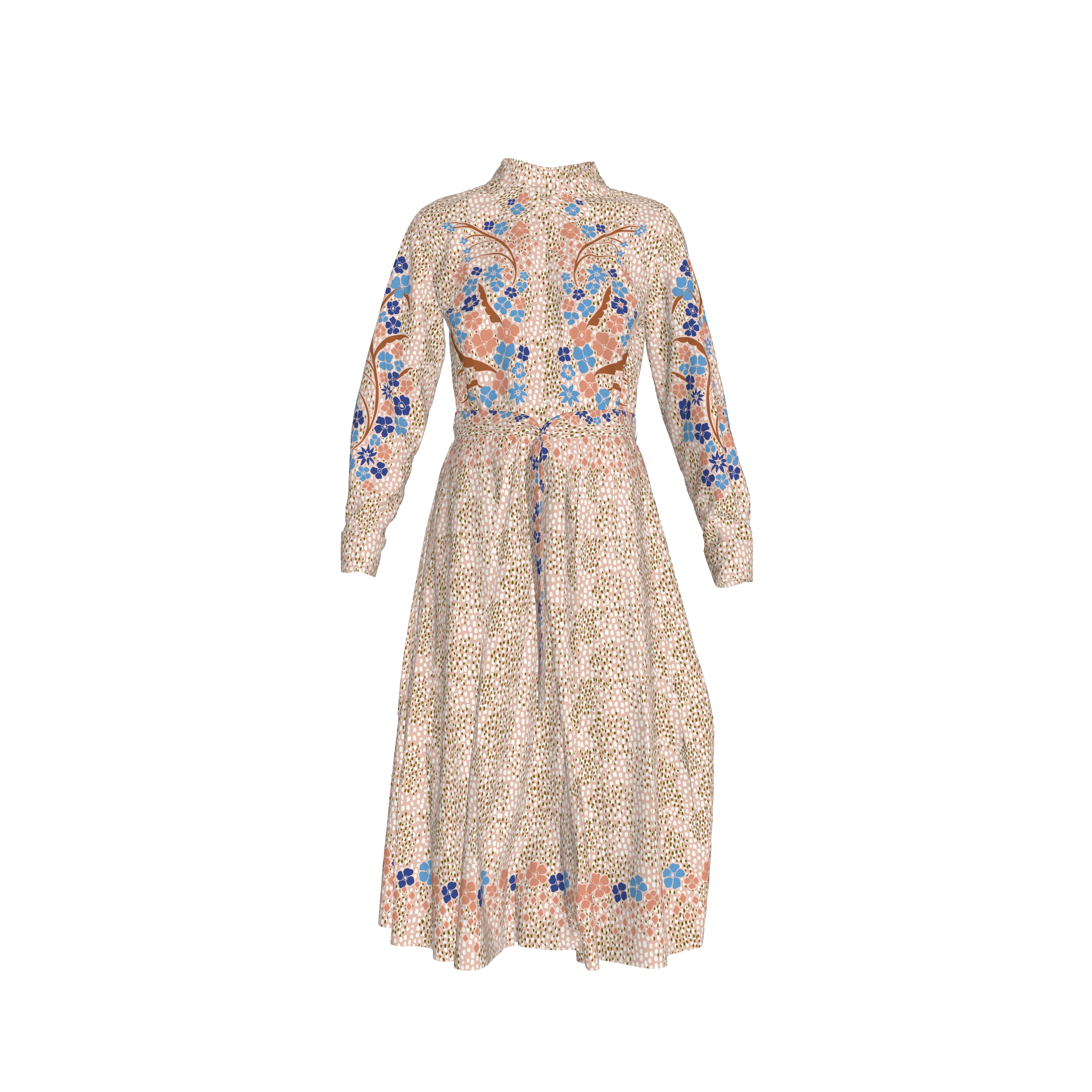 The Allyson Dress in Silk | Blush Baroque Floral - Atomnpay