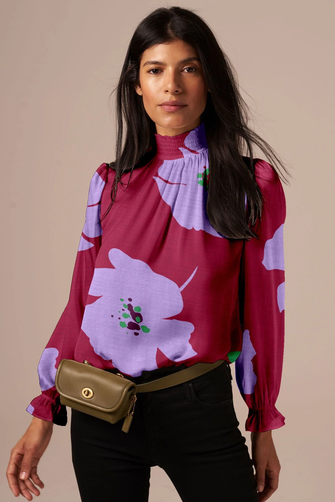 The Stella Top | Purple Poppies - Atomnpay
